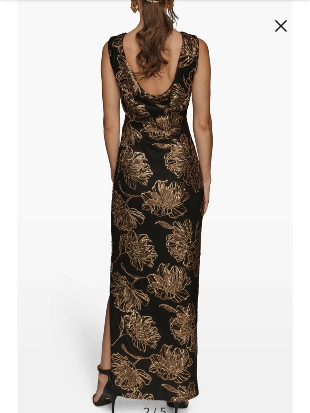 Sequin Floral Sleeveless Gown size 6 - Picture 2 of 6